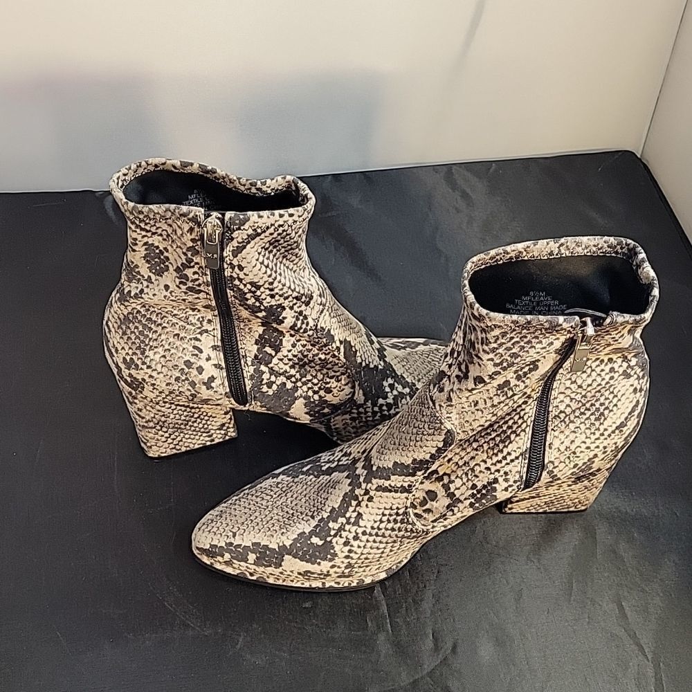 Marc Fisher Pointed Toe Mfleave Snake Print Zip A… - image 7